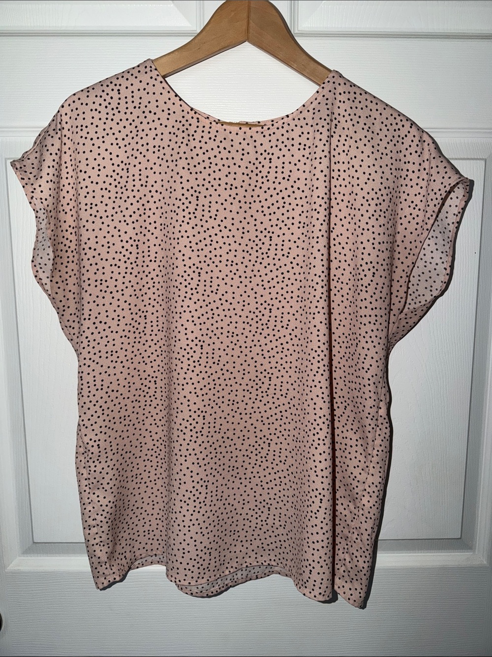 Halogen Blush Pink Dot Short Sleeve Blouse